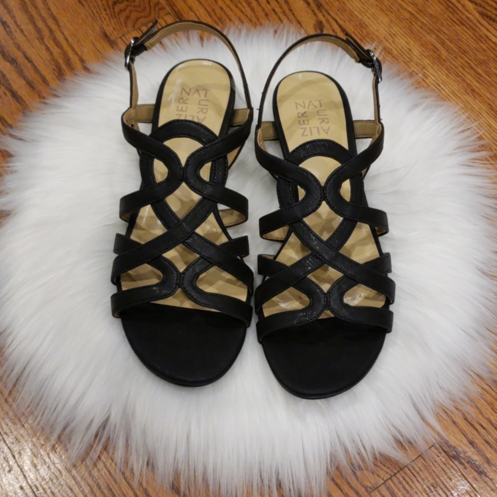 Naturlizer raine black shimmer sandals sz 9
